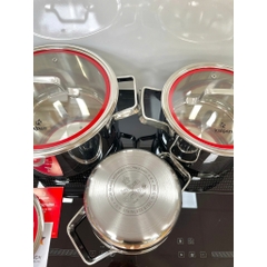 Bộ Nồi 3 Món Inox Liền khối Kalpen Emer EM1, Size 16-20-24Cm