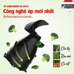 Máy ép chậm, ép trái cây nguyên quả Bennix BN-802SJ, 300W, Bảo hành 12 tháng