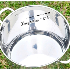 Nồi luộc gà inox 5 đáy cao thành size 32cm Kingcook KPO1750-32, Thể tích 19 lít