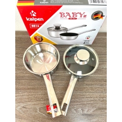 Bộ Nồi Chảo Cho Bé Ăn Dặm, Inox Liền Khối KALPEN BB14-14cm, Bảo hành 30 năm