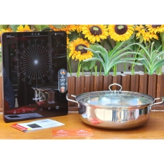 Bếp từ đơn Kalpen IK1, 2200W, Tặng kèm nồi lẩu 30cm, Bảo hành 2 năm