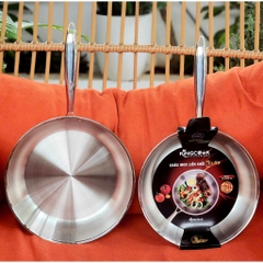 Chảo inox 304 liền khối đủ size 20/ 24/ 26/ 28/ 30cm KINGCOOK KPA1680-20/24/26/28