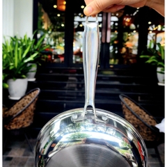 Chảo inox 304 liền khối đủ size 20/ 24/ 26/ 28/ 30cm KINGCOOK KPA1680-20/24/26/28