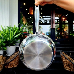 Chảo inox 304 liền khối đủ size 20/ 24/ 26/ 28/ 30cm KINGCOOK KPA1680-20/24/26/28