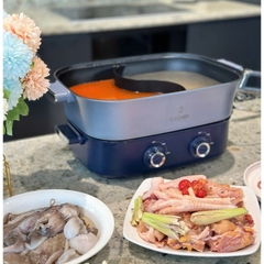 Bếp nướng lẩu 2 ngăn đa năng Kalpen PP66 2200w - 6,5 lít