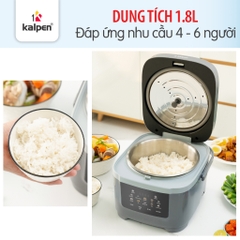 Nồi nấu đa năng lòng nồi inox 304 dung tích 1,8L, 10 chế độ nấu KALPEN R13, Bảo hành 2 năm