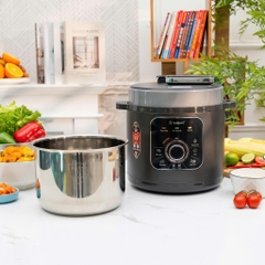 Nồi áp suất điện lòng nồi inox 304- 6L, Núm điều khiển cơ dễ sử dụng KALPEN P8