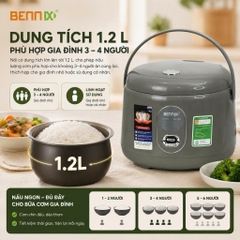Nồi cơm điện lòng niêu, Quai xách 1,2L BENNIX BN-120RC, Bảo hành 1 năm