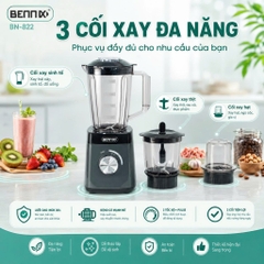 Máy xay sinh tố 3 cối đa năng 1,5L BENNIX BN-822, Bảo hành 12 tháng