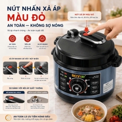 Nồi Áp Suất Điện Bennix BN-60SUS Dung Tích 6L - Lòng Nồi Inox 304 Cao Cấp Cao An Toàn, Ninh Hầm Đa Năng