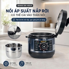 Nồi Áp Suất Điện Bennix BN-60SUS Dung Tích 6L - Lòng Nồi Inox 304 Cao Cấp Cao An Toàn, Ninh Hầm Đa Năng