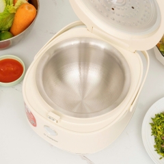 Nồi cơm điện lòng inox 304 liền khối 3 lớp Kalpen R16 1.2L cao cấp - 5 chế độ nấu cảm ứng, chống dính CNC, bảo hành 24T