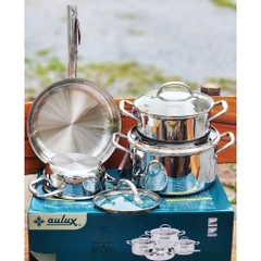 Bộ nồi 4 món inox 304 liền khối, 3 nồi 16-20-24cm và 1 chảo 26cm AULUX PS3-04