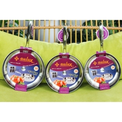 Chảo Inox 3 Lớp Đúc Liền Khối chống dính tự thân, kèm nắp vung kính AULUX TTB-26/28/30.