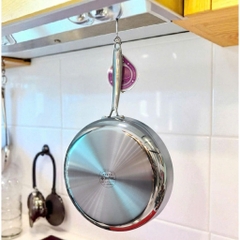 Chảo Inox 3 Lớp Đúc Liền Khối chống dính tự thân, kèm nắp vung kính AULUX TTB-26/28/30.