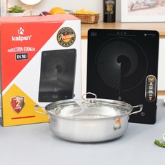Bếp Từ Đơn Tặng Kèm Nồi inox 30cm Kalpen IK10- 1800W, Bảo Hành 2 Năm