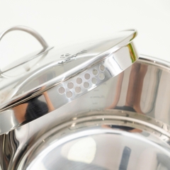 Bộ nồi inox 4 món, 5 đáy Kalpen Lermat L2pro. Nồi size 18-22-26cm và chảo chống dính 26cm