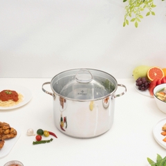 Bộ nồi inox 4 món, 5 đáy Kalpen Lermat L2pro. Nồi size 18-22-26cm và chảo chống dính 26cm
