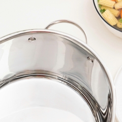 Bộ nồi inox 4 món, 5 đáy Kalpen Lermat L2pro. Nồi size 18-22-26cm và chảo chống dính 26cm
