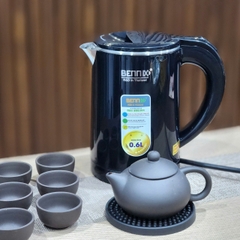 Ấm Siêu Tốc Mini 2 lớp giữ nhiệt Bennix BN-006EK, 0,6L- 650W-  Bảo hành 12 tháng