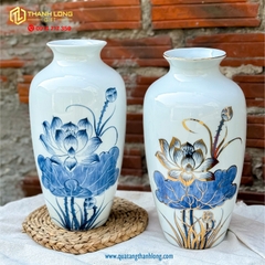 Bình hoa gốm tráng men - in logo theo yêu cầu