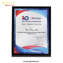 Bảng vinh danh công ty xây dựng Unicons