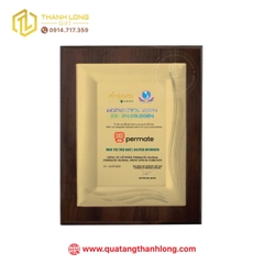 Bảng vinh danh kim loại đứng in logo theo yêu cầu 24x30cm