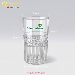 Bộ 6 ly thủy tinh Vietcombank - in ấn thiết kế theo yêu cầu