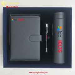 Bộ gift set Sổ da màu đen in logo theo yêu cầu