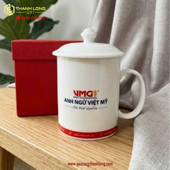 Ly sứ có nắp in logo theo yêu cầu