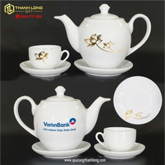 Bộ ấm chén sứ vietinbank hoa sen