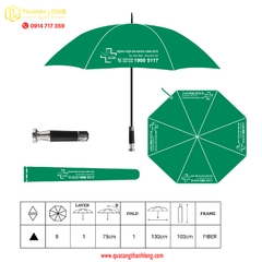 Dù cán thẳng in logo Bệnh Viện Đa Khoa Vĩnh Đức