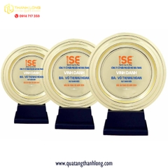 Bảng vinh danh đĩa tròn kim loại màu vàng