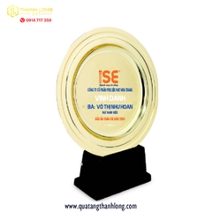 Bảng vinh danh đĩa tròn kim loại màu vàng