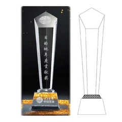 Cúp Pha Lê trụ ngũ giác - ngôi sao 5 cánh cao cấp