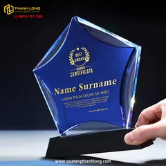 Kỷ niệm chương pha lê ngôi sao tím 16cm