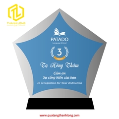 Kỷ niệm chương pha lê ngôi sao tím 16cm