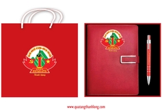 Bộ quà giftset sổ da- bút bi cao cấp Đảng bộ Thanh Mỹ