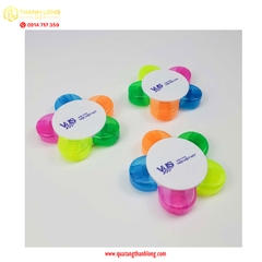Bút dạ quang hình bông hoa 5 cánh in logo