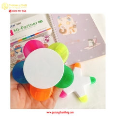 Bút dạ quang hình bông hoa 5 cánh in logo