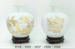 Bình gốm sứ in logo Đại Hội