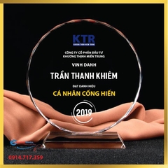 Kỷ niệm chương tròn Pha lê 14cm