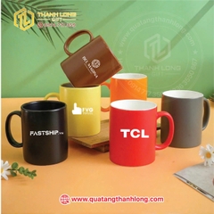 Ly sứ màu in logo
