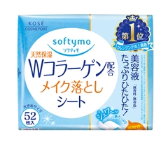 KOSE - Khăn ướt tẩy trang KoSoftymo- bổ sung colagen- 52 miếng