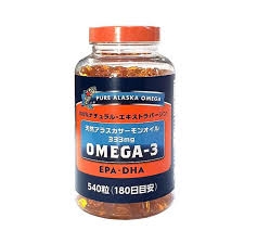 PURE ALASKA OMEGA 3 - Viên uống Dầu Cá Hồi 540v (xanh đỏ)-- BẢN NHẬT