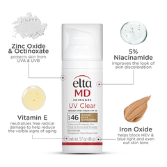 EltaMD UV Clear Tinted Broad-Spectrum SPF 46/ KEM CHỐNG NẮNG CHE KHUYẾT ĐIỂM CHO DA NHẠY CẢM- DẦU MỤN