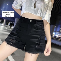 SHORT ĐEN RÁCH COTTON 0053