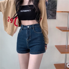 SHORT XANH ĐẬM CO DÃN NƠ HỒNG 0126