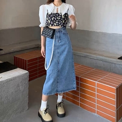 CHÂN VÁY DÀI XANH NHẠT 4534