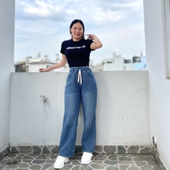 Quần suông lưng chun Đậm 0048